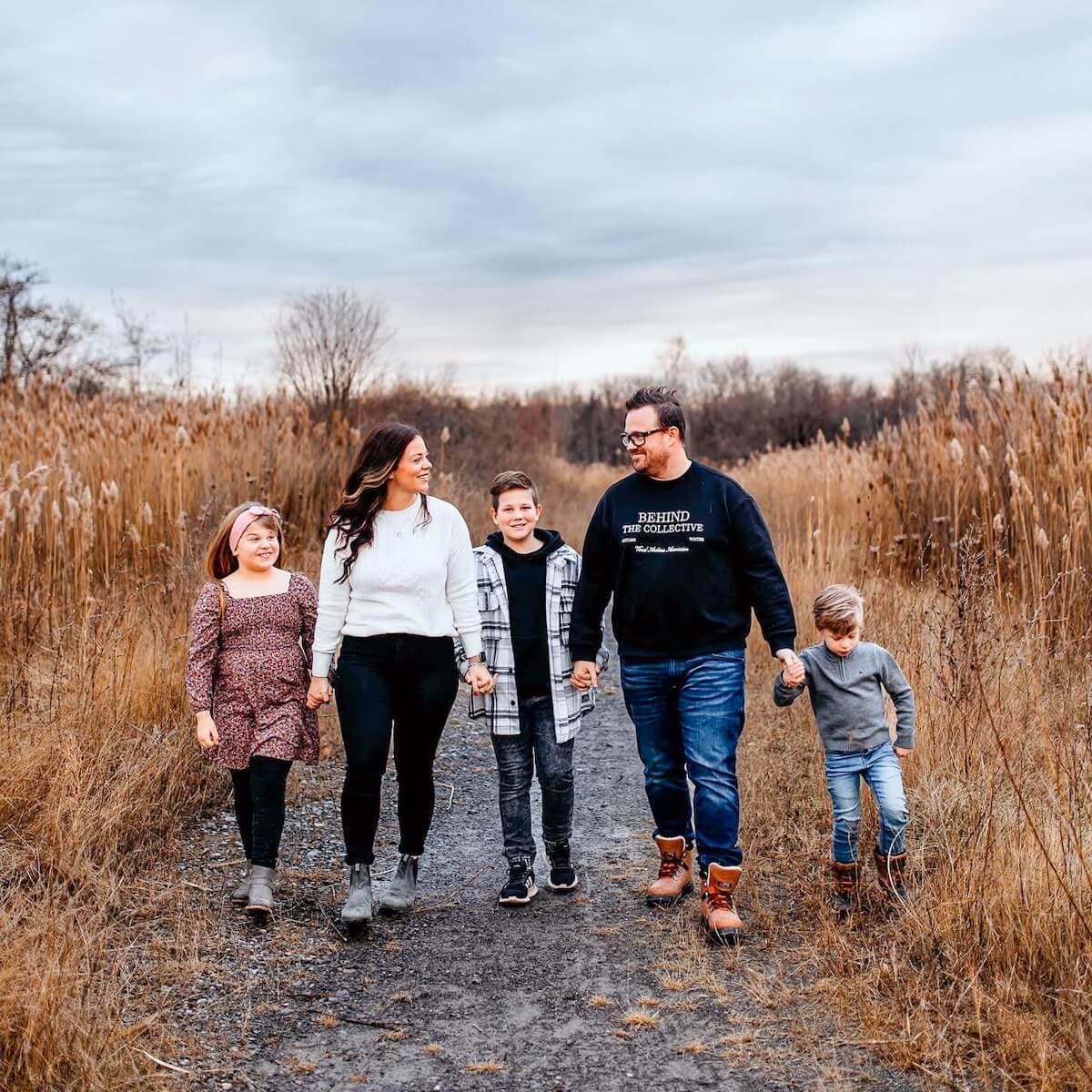 The whole family